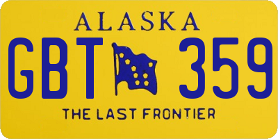 AK license plate GBT359