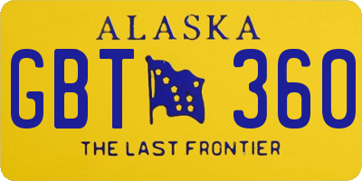 AK license plate GBT360