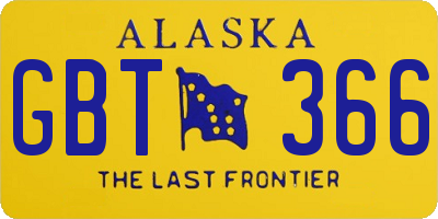 AK license plate GBT366