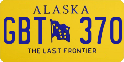 AK license plate GBT370