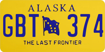 AK license plate GBT374