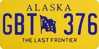 AK license plate GBT376