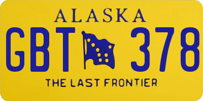 AK license plate GBT378