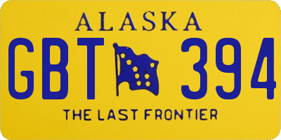 AK license plate GBT394