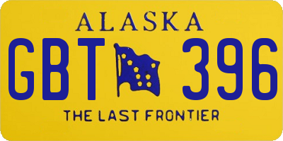 AK license plate GBT396