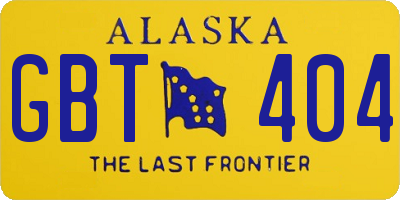 AK license plate GBT404