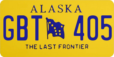 AK license plate GBT405