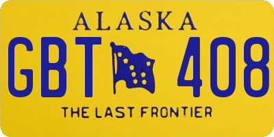 AK license plate GBT408