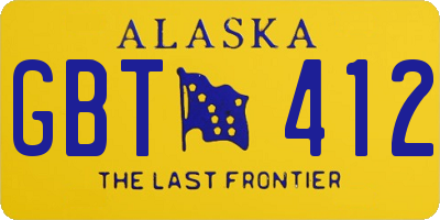 AK license plate GBT412