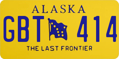 AK license plate GBT414
