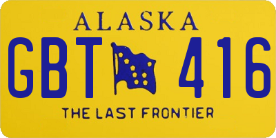 AK license plate GBT416