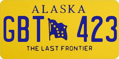 AK license plate GBT423