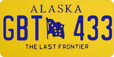 AK license plate GBT433