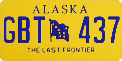 AK license plate GBT437