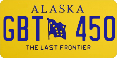 AK license plate GBT450