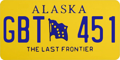 AK license plate GBT451