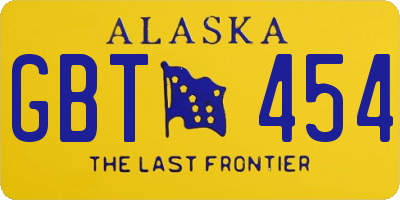 AK license plate GBT454