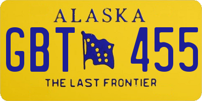 AK license plate GBT455