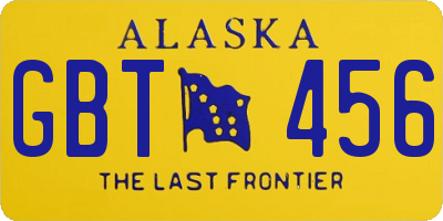 AK license plate GBT456