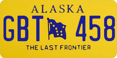 AK license plate GBT458