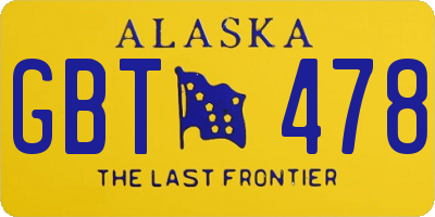 AK license plate GBT478