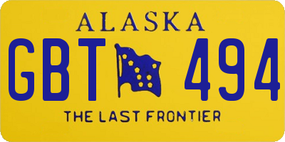 AK license plate GBT494