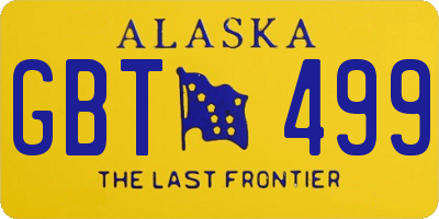 AK license plate GBT499