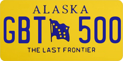 AK license plate GBT500