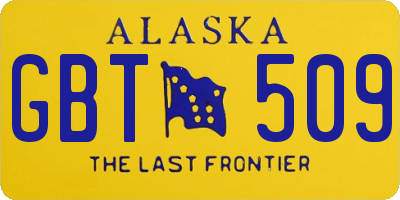 AK license plate GBT509