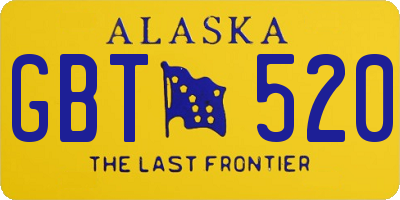 AK license plate GBT520