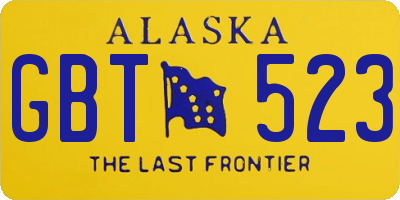 AK license plate GBT523