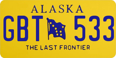 AK license plate GBT533