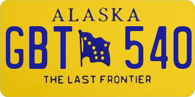 AK license plate GBT540