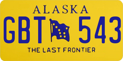 AK license plate GBT543