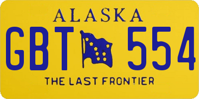 AK license plate GBT554