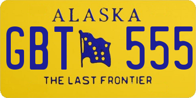 AK license plate GBT555