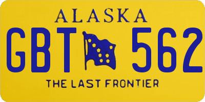 AK license plate GBT562
