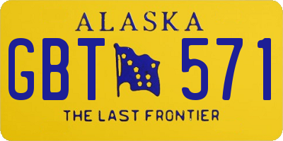 AK license plate GBT571