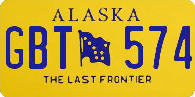 AK license plate GBT574