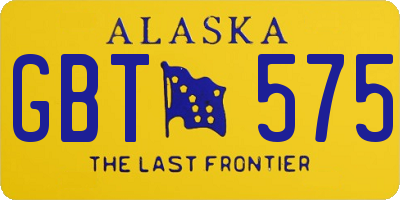 AK license plate GBT575