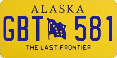 AK license plate GBT581