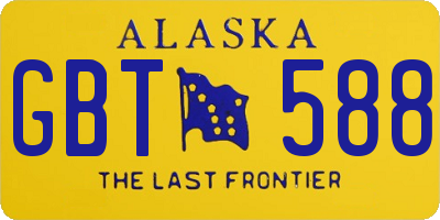 AK license plate GBT588