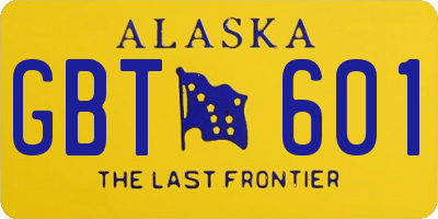 AK license plate GBT601