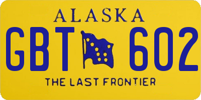 AK license plate GBT602