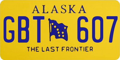 AK license plate GBT607