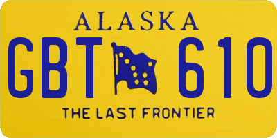 AK license plate GBT610