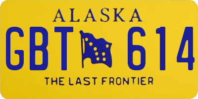 AK license plate GBT614