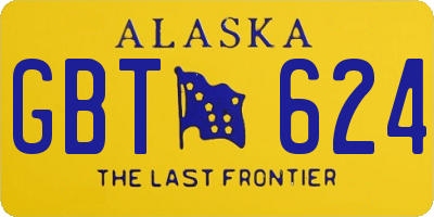 AK license plate GBT624