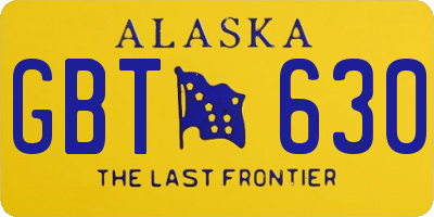AK license plate GBT630