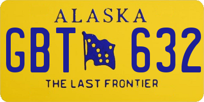AK license plate GBT632